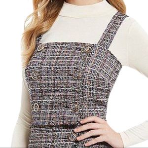 Tweed Square Neck Crop Top SzM NWT